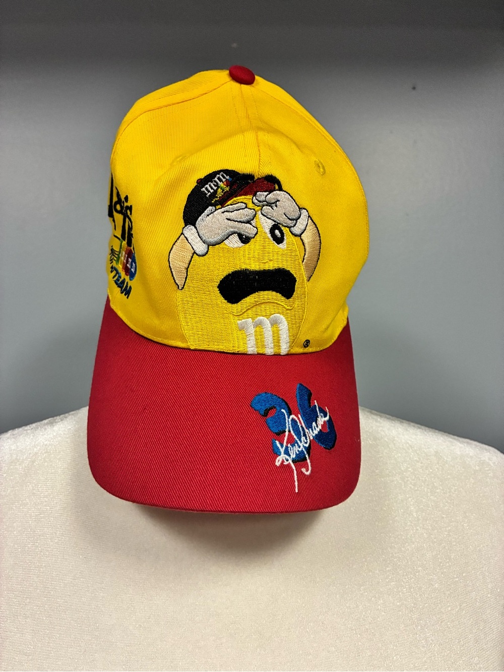 Nascar Yellow and Red M&M Character Baseball Cap